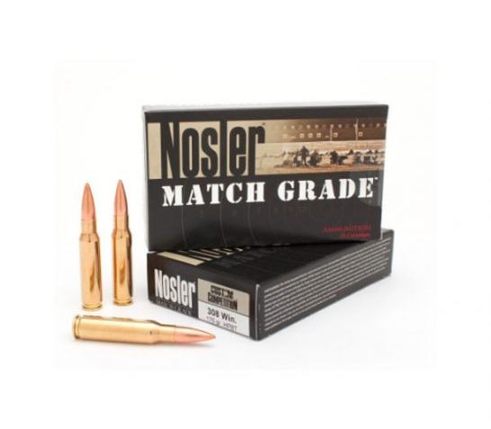 Nosler .308 Winchester 175gr Custom Competition HPBT Ammunition, 20 Round Box – 60072