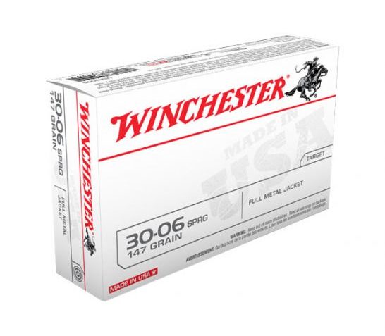 Winchester USA 30-06 147gr FMJ Ammunition, 20 Round Box – USA3006