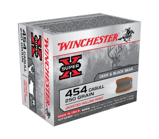 Winchester 454 Casull Magnum 250gr JHP Super X Ammunition, 20 round Box – X454C3