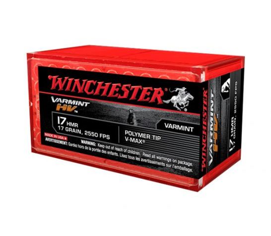 Winchester Varmint LF 17 HMR Ammo 15.5 Gr JHP, 50 Rd/Box – S17HMR1LF