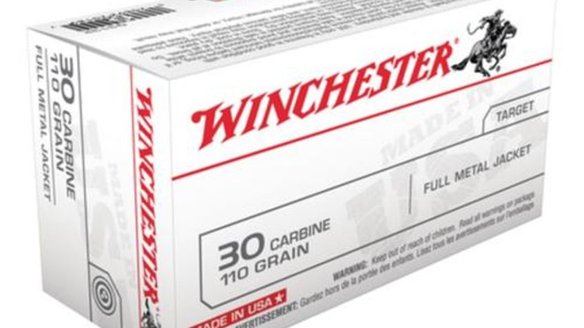 Winchester 30 Carbine Full Metal Case 110GR, 50rd Box