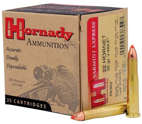 Hornady .22 Hornet 35 gr Varmint Express 25 Rounds Ammunition – 8302