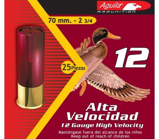 Aguila Field 12 Gauge 2-3/4 inches 2 Shot 1-1/4 oz High Velocity Lead Shotshell, Birdshot, 25/Box – 1CHB1202