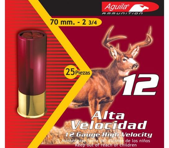 Aguila Field 12 Gauge 2-3/4 inches 4 Shot 1-1/4 oz High Velocity Lead Shotshell, Birdshot, 25/Box – 1CHB1204