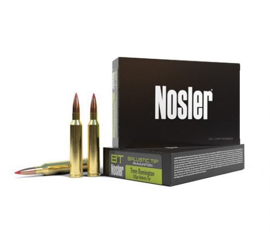 Nosler 7mm Rem Mag 150 grain Ballistic Tip Hunting Rifle Ammo, 20/Box – 40045