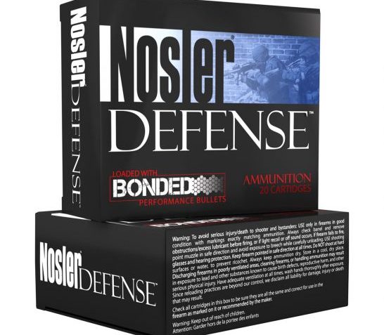 Nosler Defense 9mm Luger +P 124 grain Tipped Bonded Handgun Ammo, 20/Box – 37151