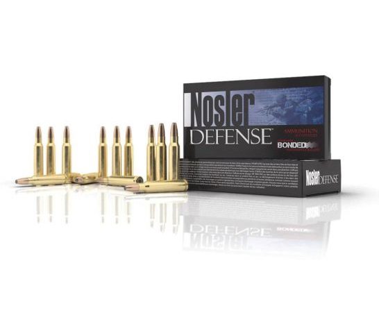 Nosler Defense 223 Rem 64 grain Bonded Solid Base Rifle Ammo, 20/Box – 39674