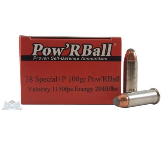 Glaser Pow’rBall 38 SPC +P 100gr Ammunition 20rds – PB38100/20