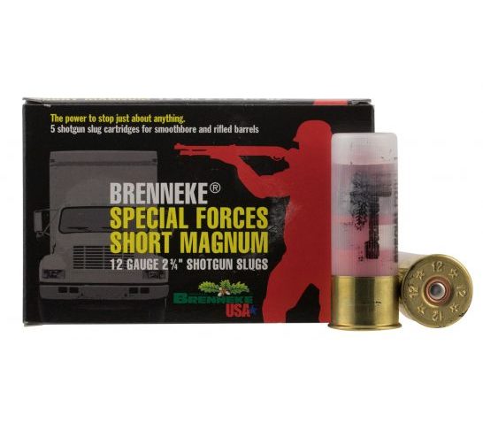 Brenneke USA Special Forces Short Magnum 12 Gauge 2.75" Shotgun Slug, 5/box – SL-122SFM