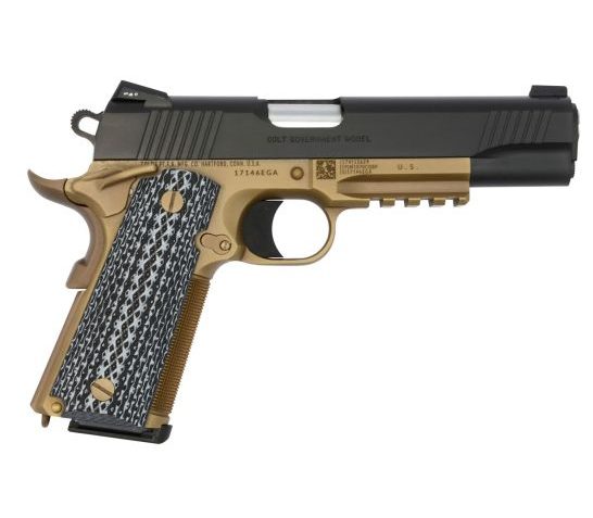 Colt 1911 Government Custom 45 ACP 7+1 Pistol, Desert Tan Cerakote Black – O1070CQBFB