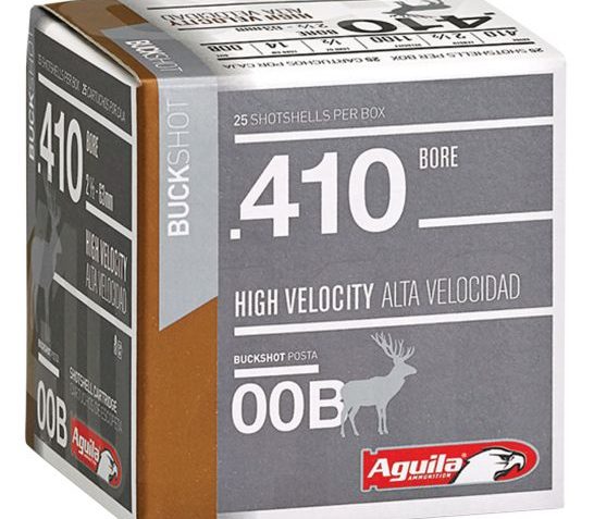 Aguila Sub-Gauge 410 Gauge 2-1/2 inches 00 Buck Shot 1/2 oz Lead Shotshell, Buckshot, 25/Box – 1C4100BA