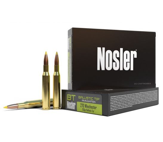 Nosler 270 Win 130 grain Ballistic Tip Hunting Rifle Ammo, 20/Box – 40062