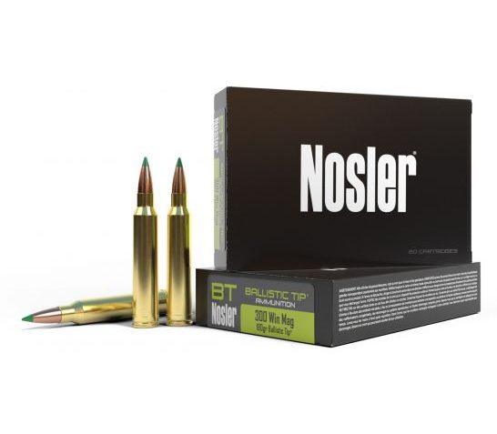 Nosler 300 Win Mag 180 grain Ballistic Tip Hunting Rifle Ammo, 20/Box – 40053