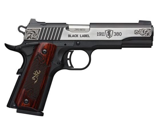 Browning 1911-380 Black Label Medallion Engraved 380 ACP 8 Round Pistol, Black – 051956492