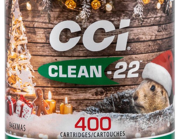 CCI Clean-22 Christmas Ammo 22 LR 40gr, Lead Round Nose Poly-Coated Red/Green 400 Rd Can