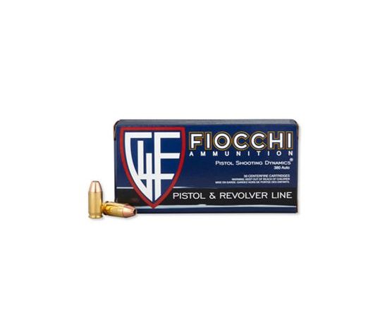 Fiocchi .380 Auto/ACP 90gr JHP Ammunition, 50 Round Box – 380APHP