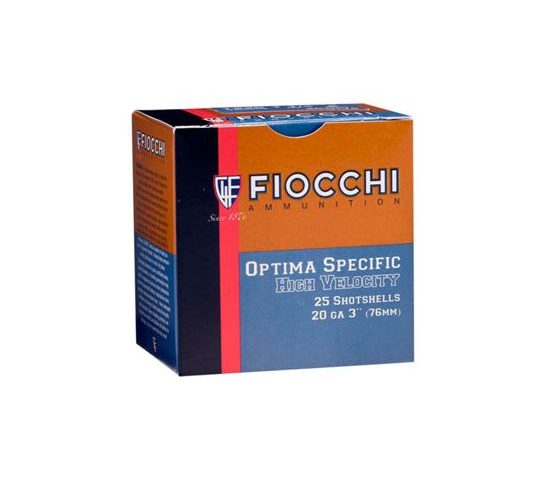 Fiocchi 20ga 2.75" 1oz #8 High Velocity Shotshell Ammunition, 25 Round Box – 20HV8