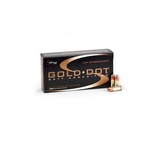 Speer 9mm 124gr Gold Dot Law Enforcement Ammunition, 50 round Box – 53618