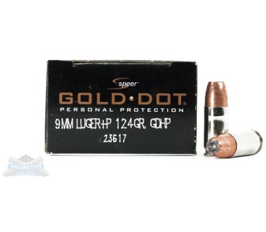 Speer 9mm+P 124gr Gold Dot Ammunition 20rds – 23617