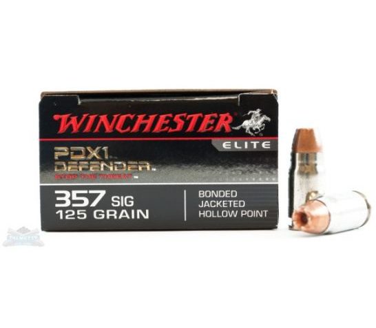 Winchester 357 Sig 125gr PDX1 Defender Ammunition 20 rds – S357SPDB