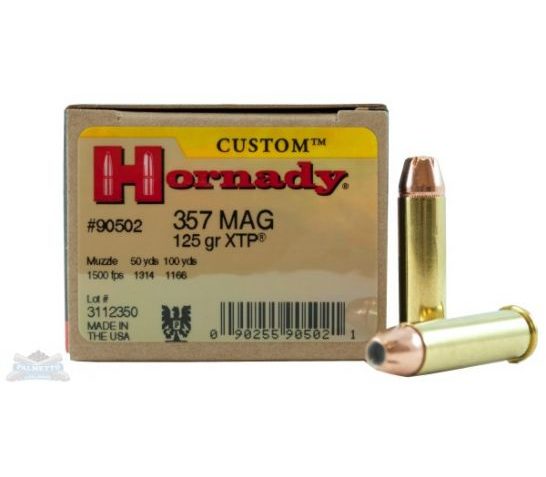 Hornady 357 Magnum 125gr XTP Custom Pistol Ammunition 25rds – 90502