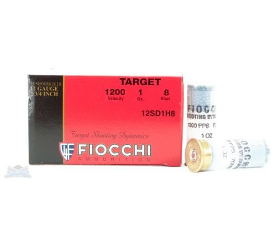 Fiocchi 12ga 2.75" 1oz #8 Target Shotshell Ammunition 25rds – 12SD1H8