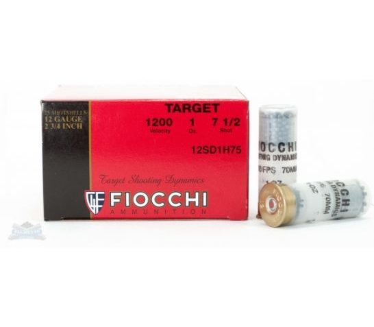 Fiocchi 12ga 2.75" 10z #7.5 Target Shotshell Ammunition 25rds – 12SD1H75