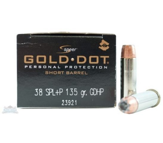 Speer 38 Special+P 135gr Gold Dot "Short Barrel" Ammunition 20rds – 23921