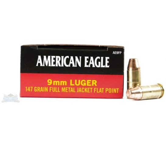 American Eagle 9mm 147gr FMJ FP Ammunition 50rds – AE9FP