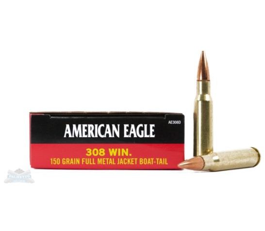 American Eagle 308 150gr FMJBT Ammunition 20rds – AE308D