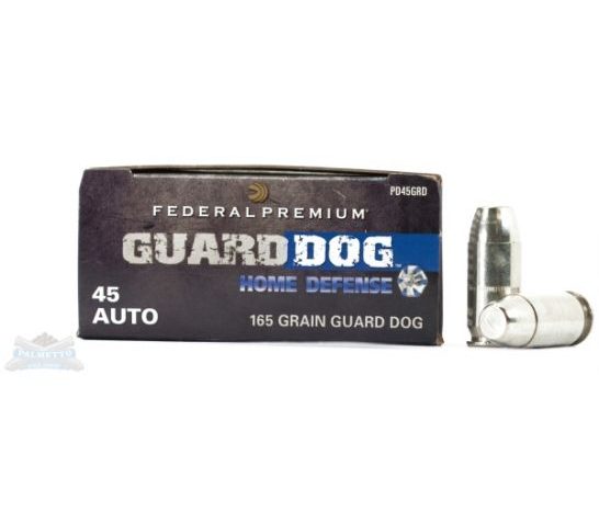 Federal 45 Auto/ACP+P 165gr EFMJ Guard Dog Ammunition 20rds – PD45GRD