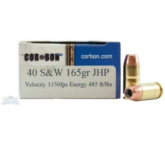 Cor-Bon 40 S&W 165gr JHP Ammunition 20rds – SD40165/20