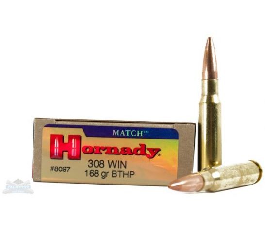 Hornady 308 168gr HPBT Match Ammunition 20rds – 8097