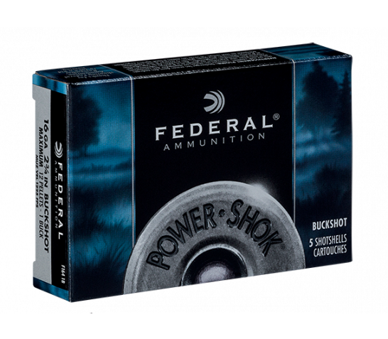 Federal 16ga 2.75" Max 12 Pellets 1 Buck Power-Shok Shotshell Ammunition 5 Shells – F164 1B