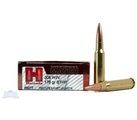 Hornady 308 178gr BTHP Superformance Match Ammunition 20rds- – -8077