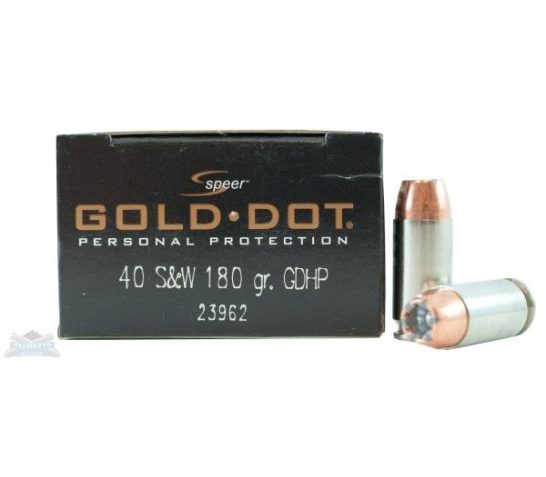 Speer 40 S&W 180gr Gold Dot Ammunition 20rds – 23962