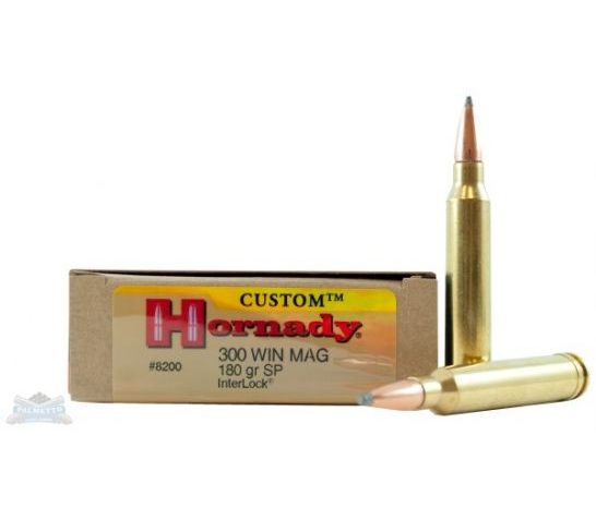 Hornady 300 Win Magnum 180gr SP Custom Ammunition 20rds – 8200