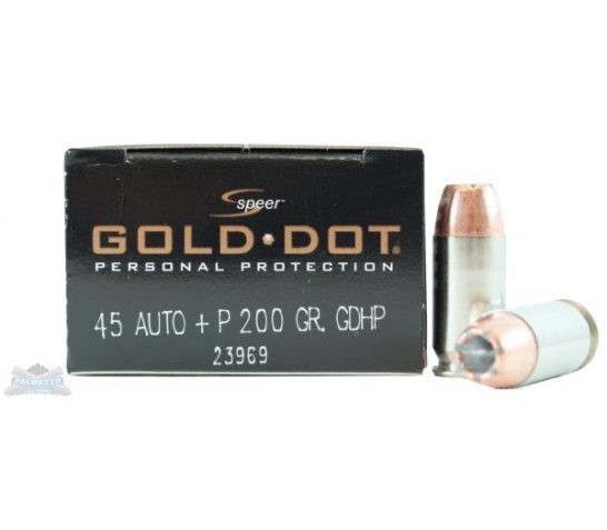 Speer 45 Auto/ACP+P 200gr Gold Dot Ammunition 20rds – 23969