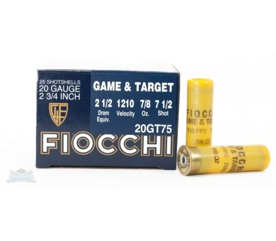 Fiocchi 20ga 2.75" 7/8oz #8 Game Load Shotshell Ammunition 25rds – 20GT75