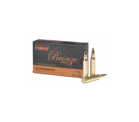 PMC Bronze 223 Remington 55gr SP Ammunition 20rds – 223SP