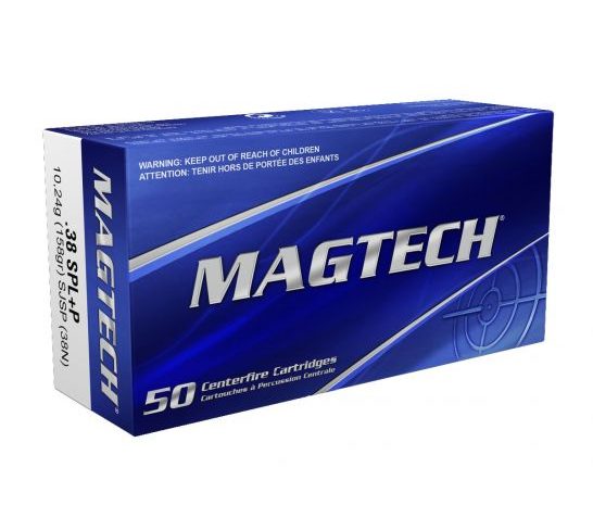 Magtech .38 Special 158gr SJSP Flat 50 Rounds Ammunition – 38N