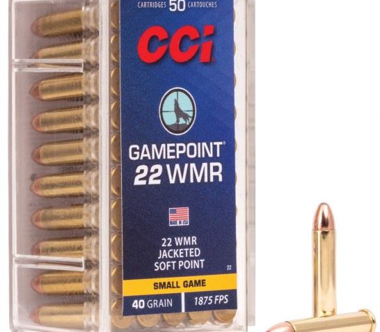 CCI .22 WMR 40gr JSP GamePoint Ammunition 50rds- – 0022