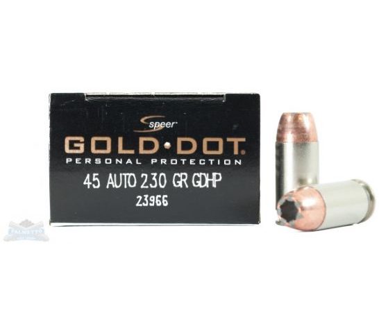 Speer 45 Auto/ACP 230gr Gold Dot Ammunition 20rds – 23966