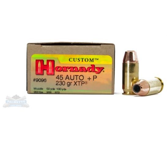 Hornady 45 ACP +P 230 gr XTP Custom Pistol Ammunition 20rds – 9096