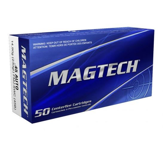 Magtech 45 Auto/ACP 230gr FMJ SWC Ammunition 50rds – 45B