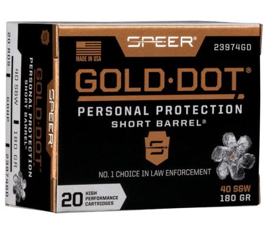 Speer Gold Dot Short Barrel 180 gr Hollow Point .40 S&W Ammo, 20/box – 23974GD