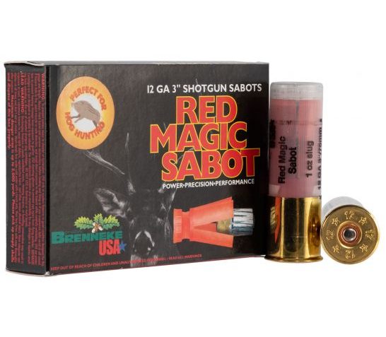 Brenneke USA Red Magic 12 Gauge 3" Shotgun Sabot Slug, 5/box – SL-123RMS