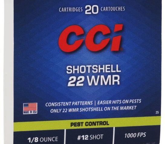 CCI .22 Winchester Magnum Rimfire Shotshell 52 Grain #12 Shot Ammunition 20rds – 0025