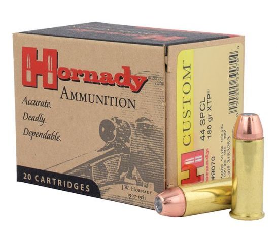 Hornady .44 SPCL 180gr XTP Custom Pistol Ammunition 20rds – 9070