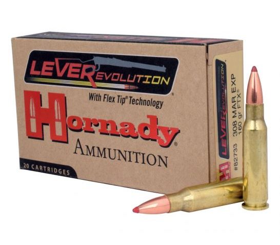 Hornady 308 Marlin Express 160 gr FTX LEVERevolution 20 Rounds Ammunition – 82733